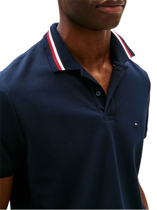 Polo uomo blu in cotone Tommy Hilfiger | MW0MW38484DW5